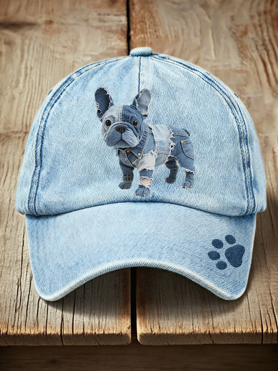Lijepa francuska Bulldog Patchwork art šešira