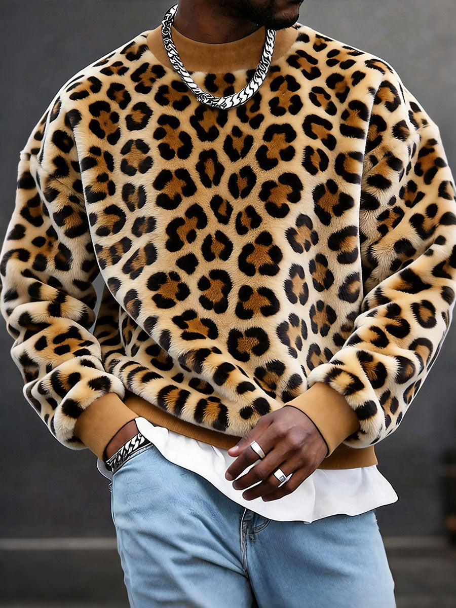 Muški leopard Ispis Flanel majke.