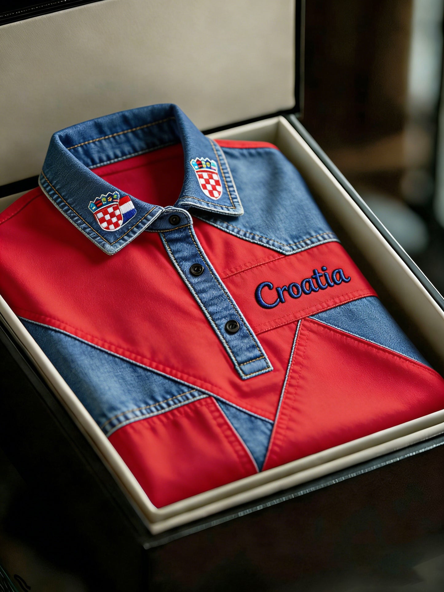 Muški umjetnički print polo majice u bojama hrvatske zastave