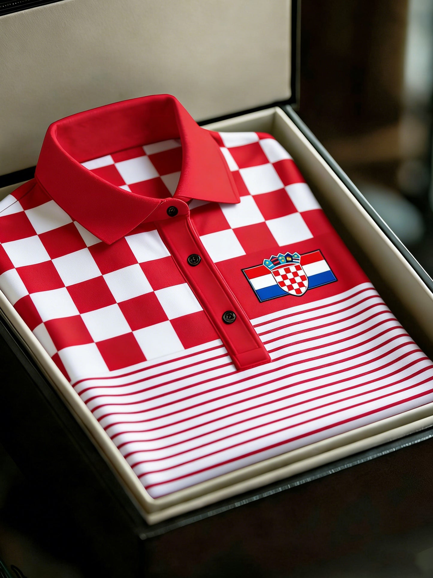 Muški umjetnički print polo majice u bojama hrvatske zastave