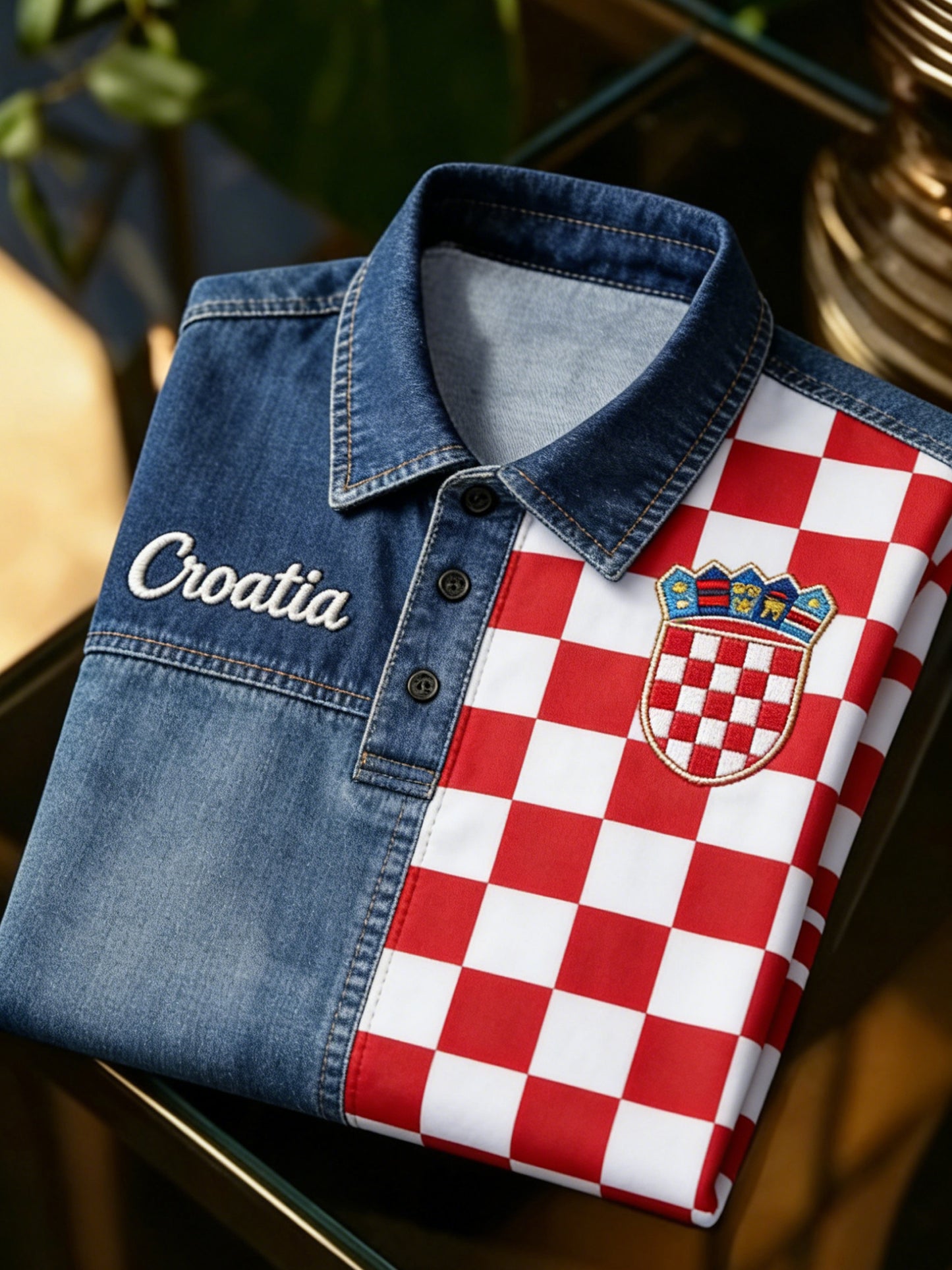 Muški umjetnički print polo majice u bojama hrvatske zastave