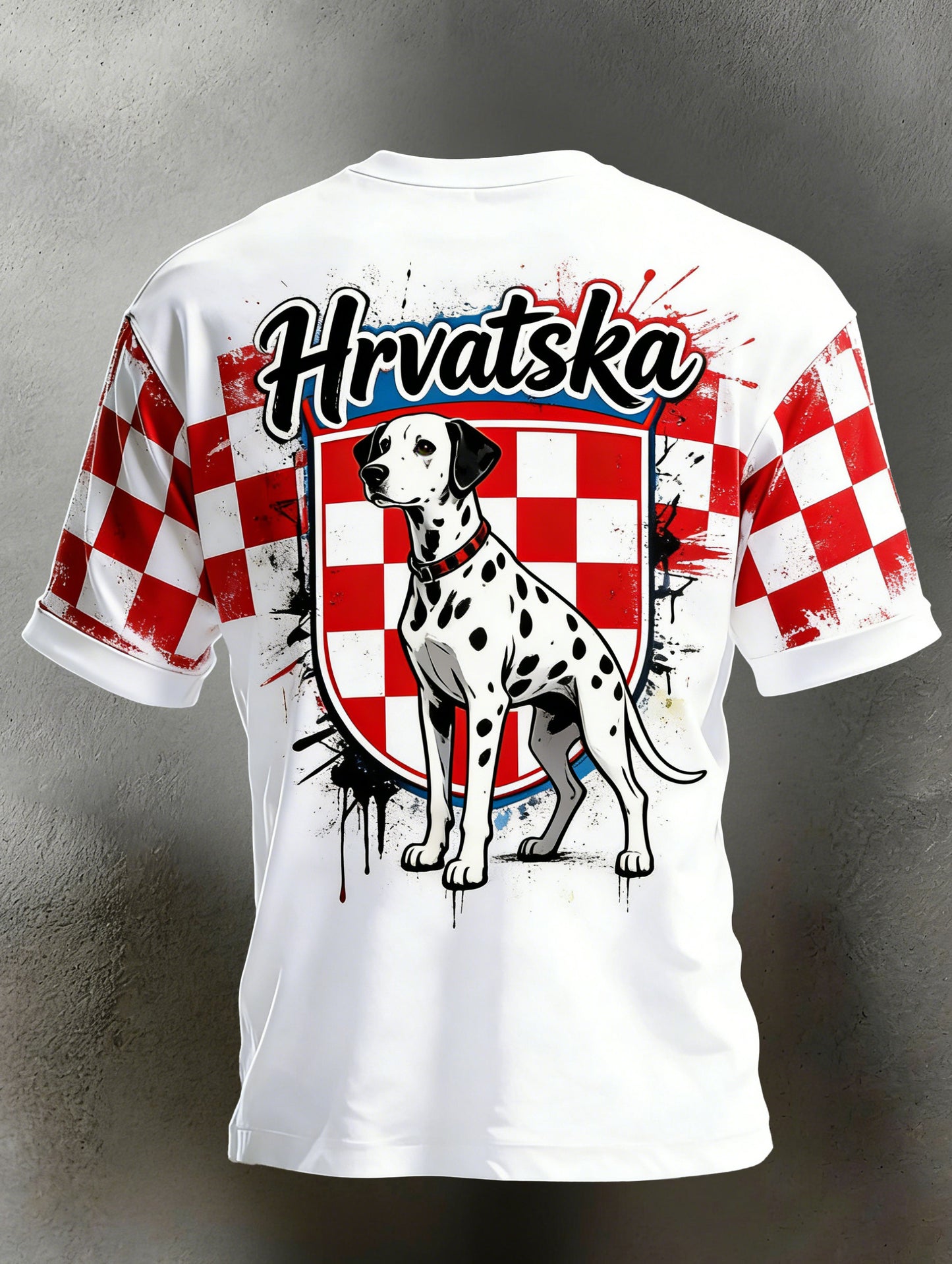 Muška majica s hrvatskom crveno-bijelom šahovnicom i panelima