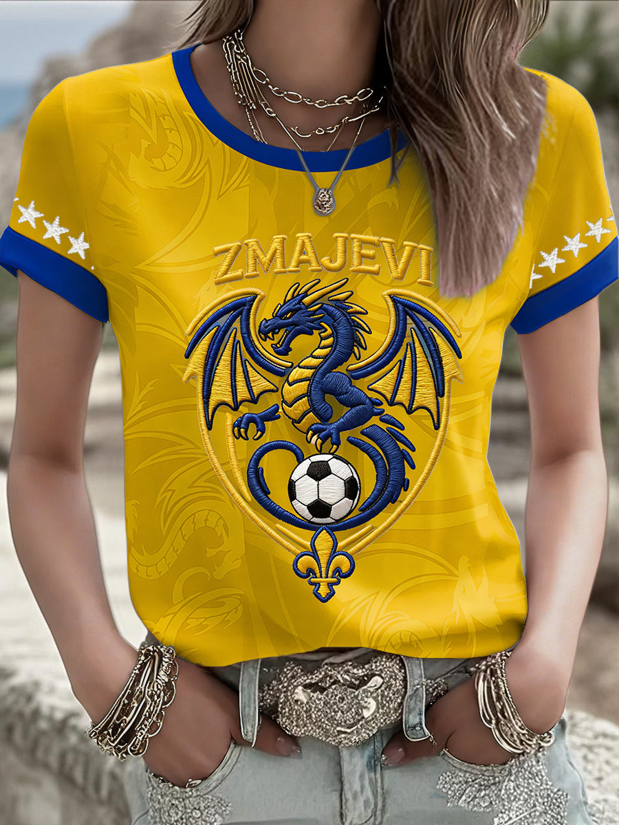 Ženska Bosna ZMAJEVI Nogomet ljubavnik Tiskana majica