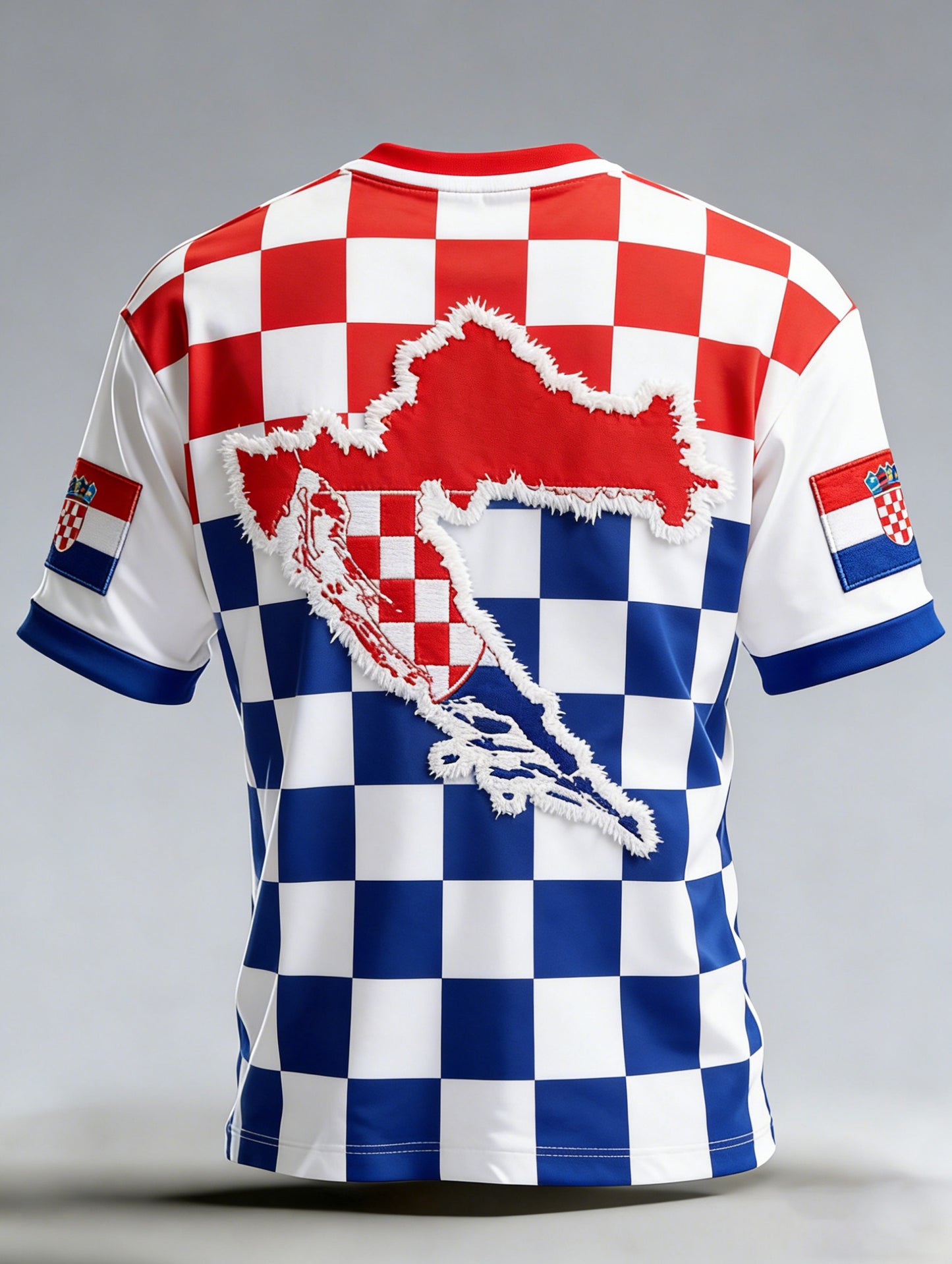 Muška majica s umjetničkom grafikom nogometne utakmice u crveno-bijelom šahovskom uzorku, Hrvatska