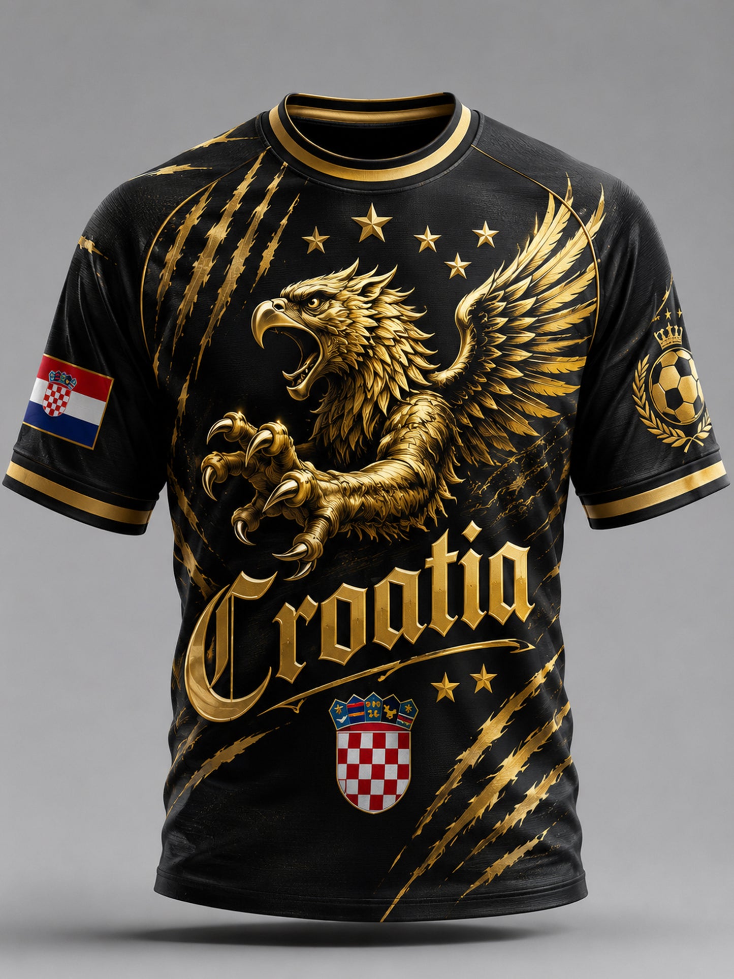 Muška navijačka majica za nogometne utakmice Hrvatske – umjetnički print u bojama nacionalne zastave