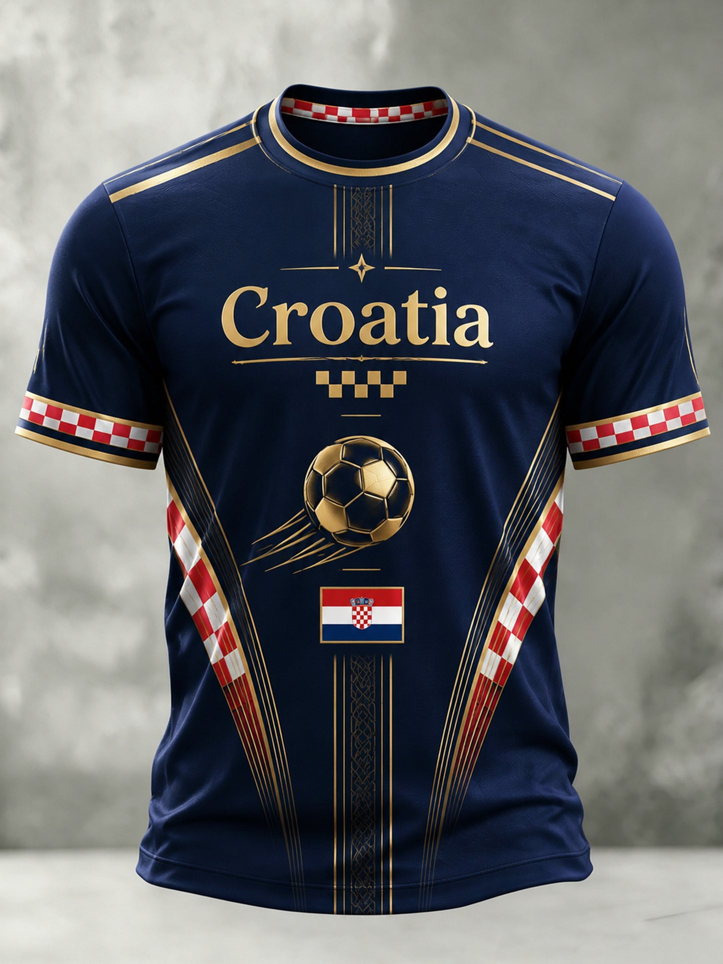 T-shirt s umjetničkom grafikom za nogometne navijače Hrvatske za muškarce