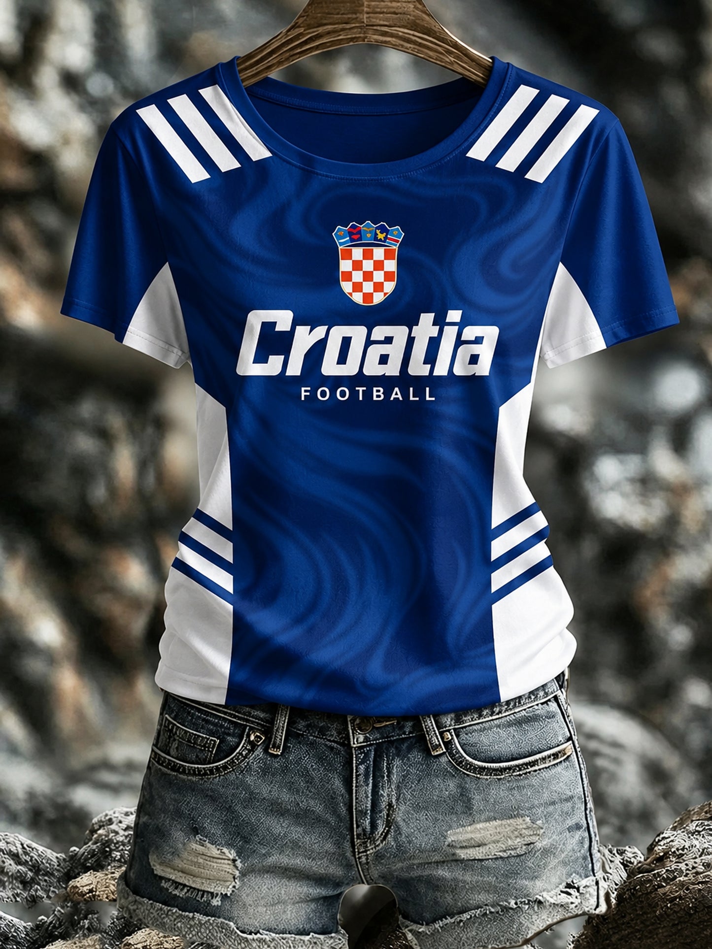 Ženska majica s hrvatskim cvjetnim umjetničkim otiskom