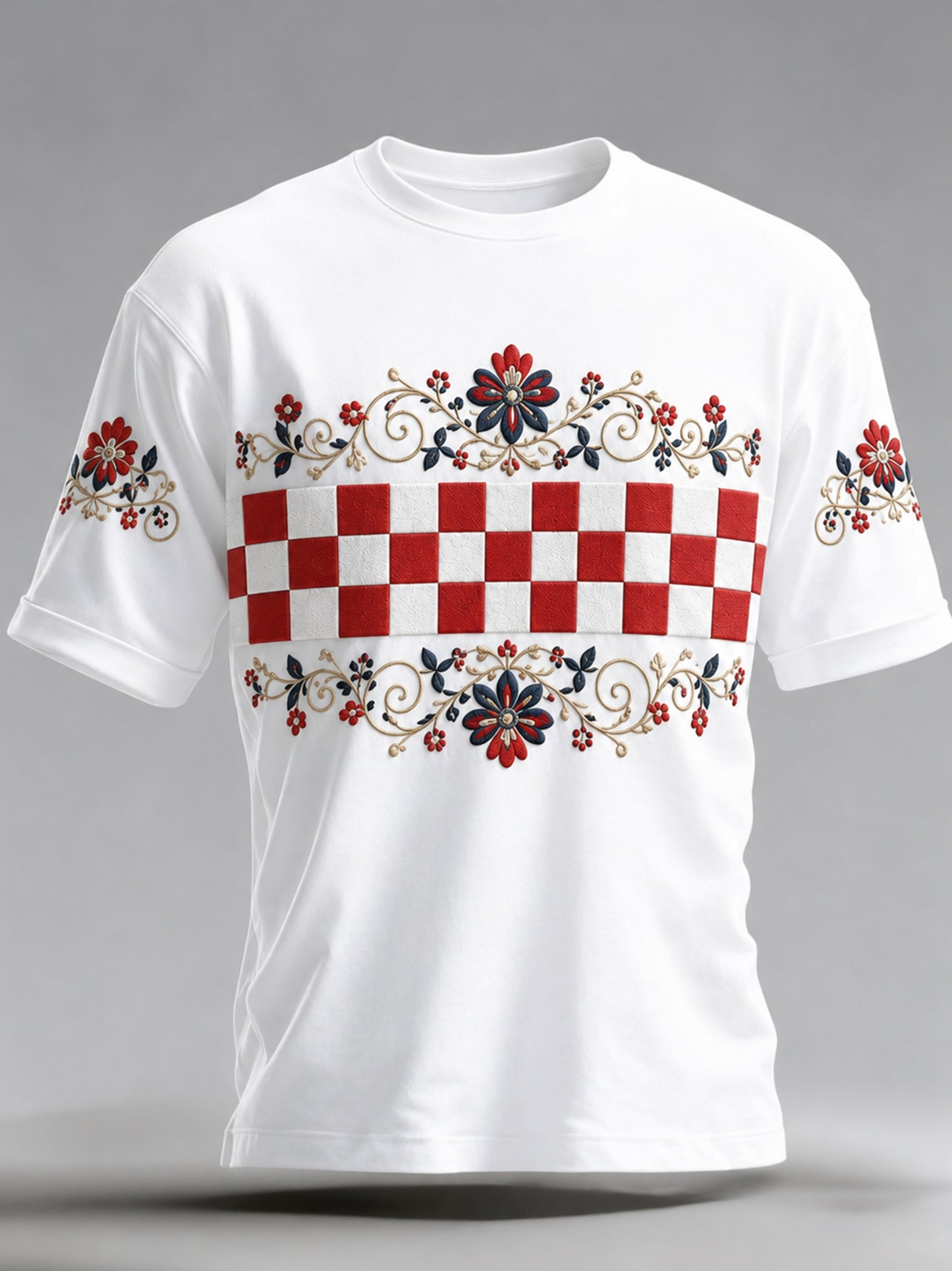 Muškarci hrvatski nogometni navijački element Umjetnost Ispis T-shirt