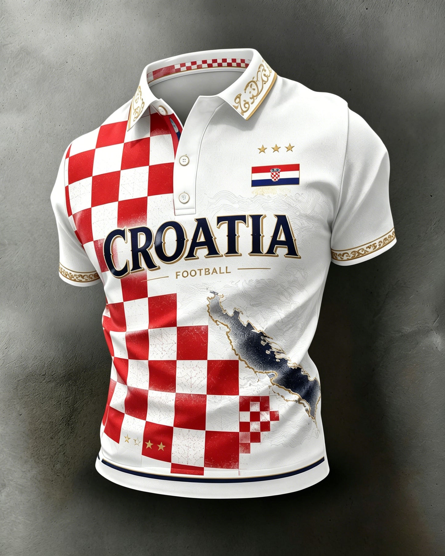 Muškarci hrvatski nogomet navijački izvođač izvođača Umjetnost Print Polo košulja