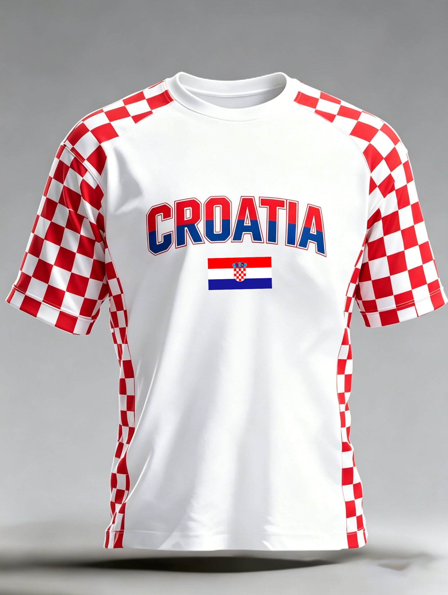 Muška majica s umjetničkom grafikom hrvatskog nogometnog navijača