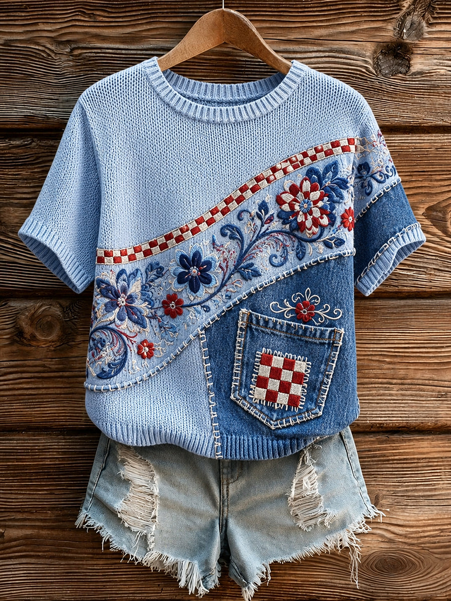 Ženski hrvatski nogometni navijački element Umjetnost Print T-shirt