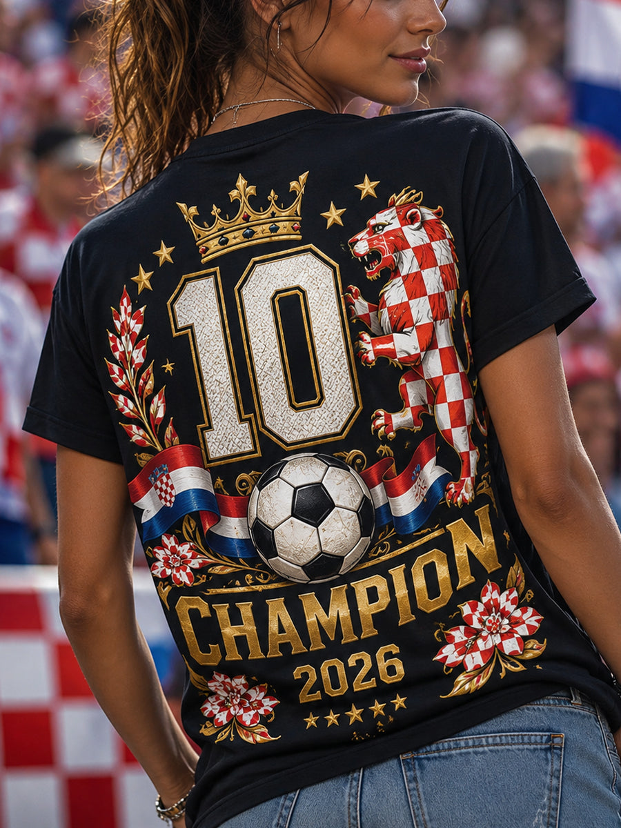 Ženska hrvatska nogometna utakmica navijanje umjetnosti Tiskaj T-majca.