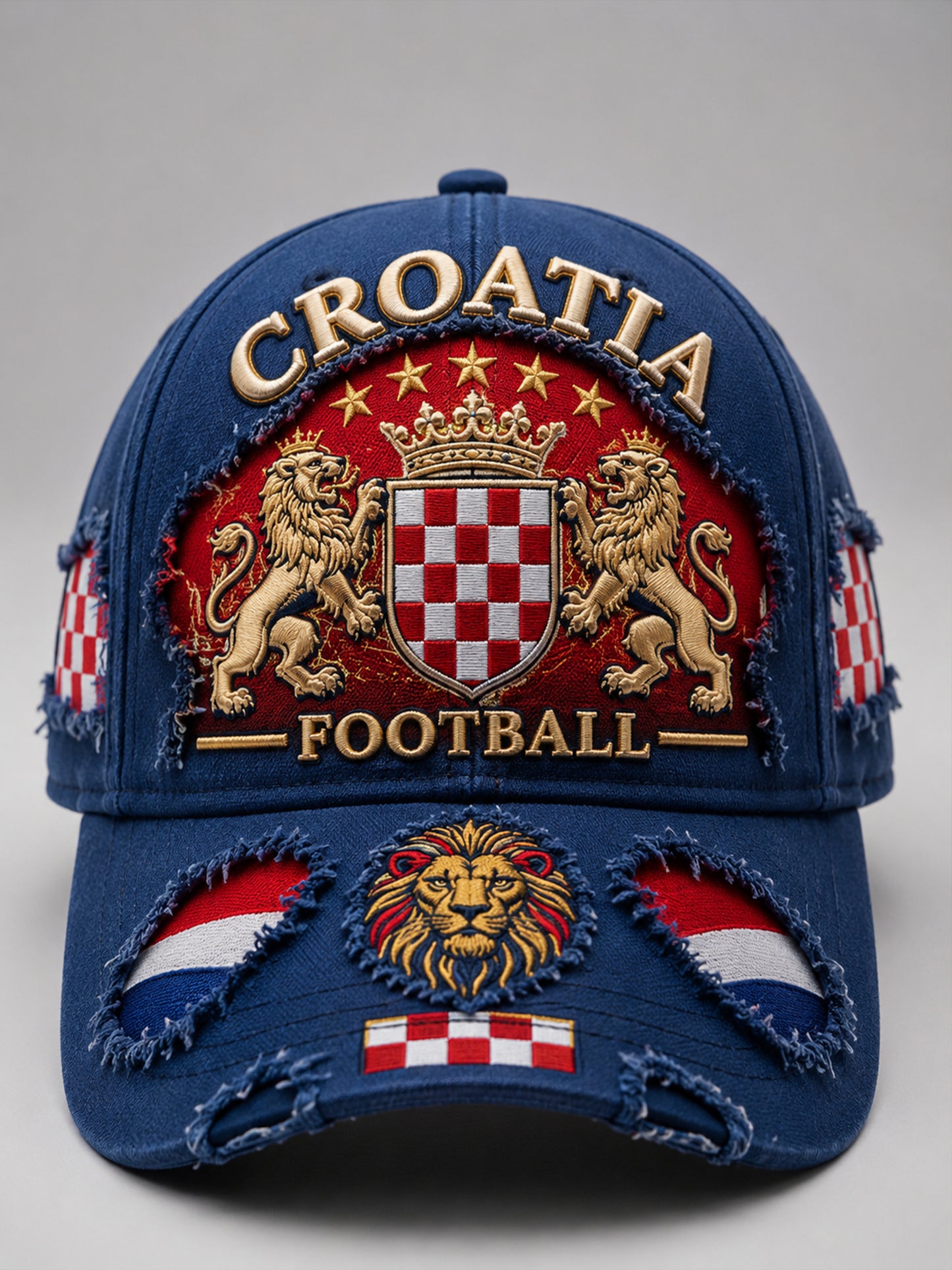 Uniseks šešir s umjetničkom grafikom za navijanje na hrvatskoj nogometnoj utakmici