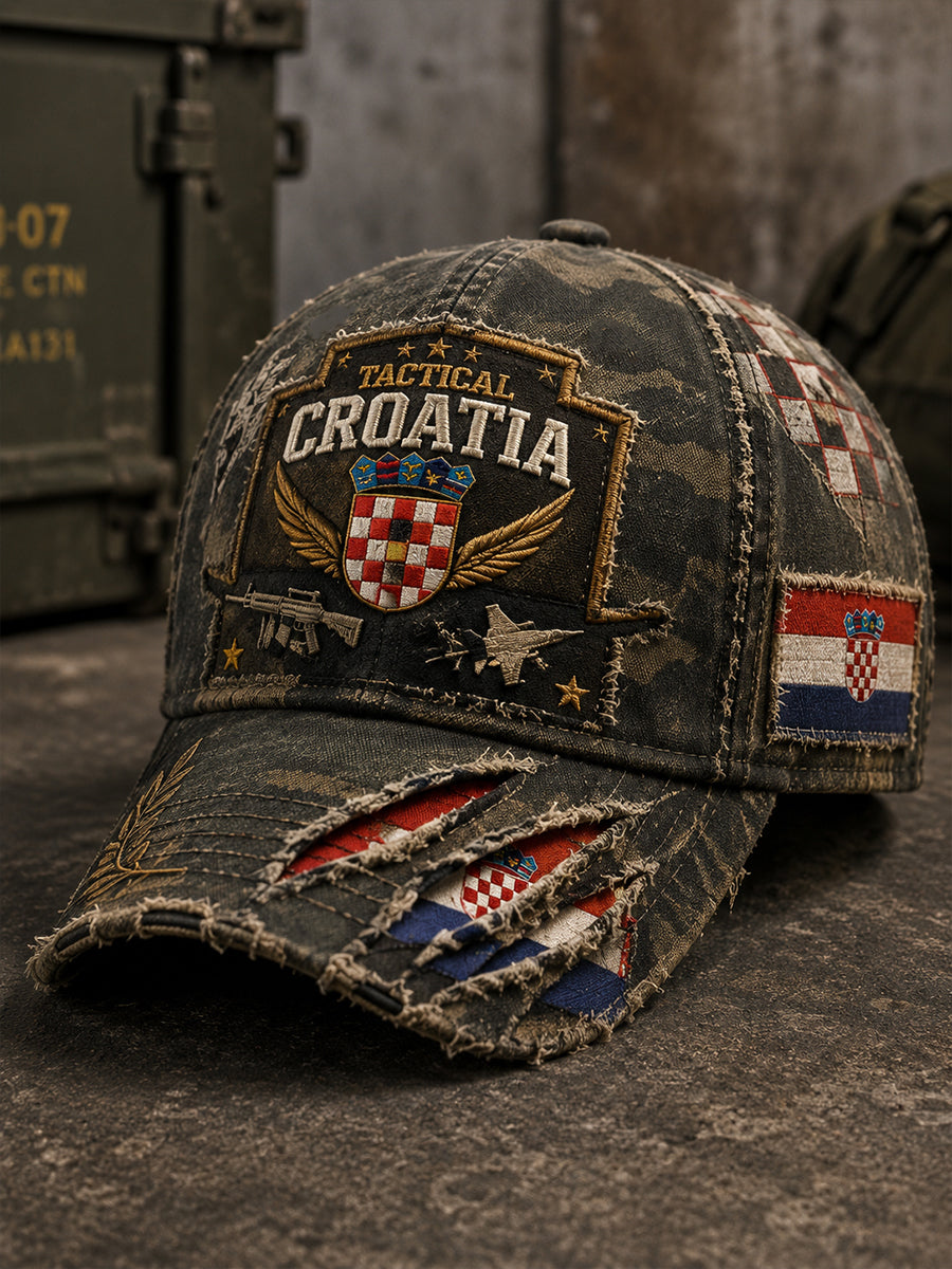 Uniseks hrvatska vojna majica s patriotskim umjetničkim otiskom