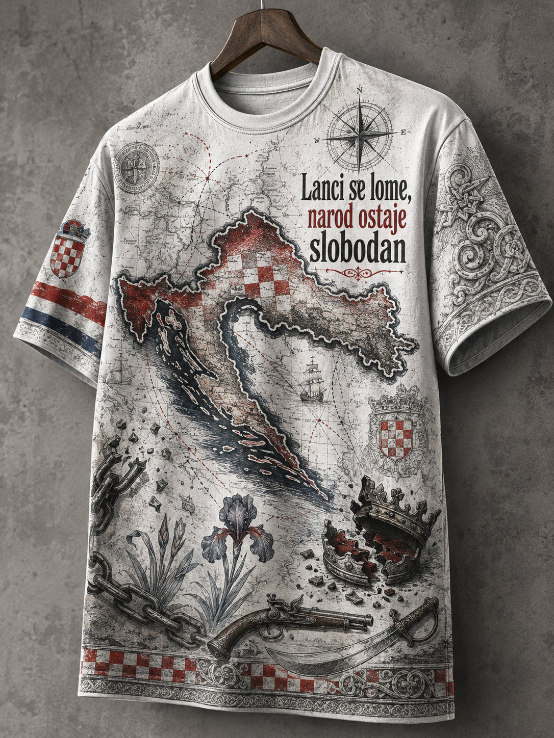 Muški umjetnički majicu s motivima domoljubnog duha Hajduka
