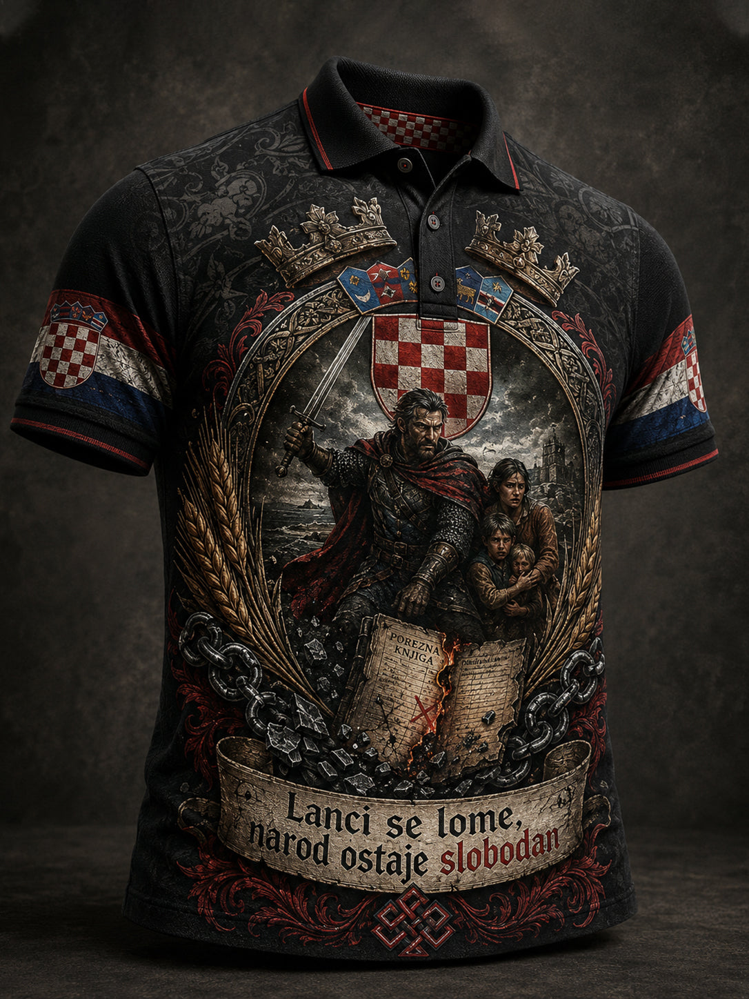 Muški art print polo majica nadahnuta duhom Hajduka