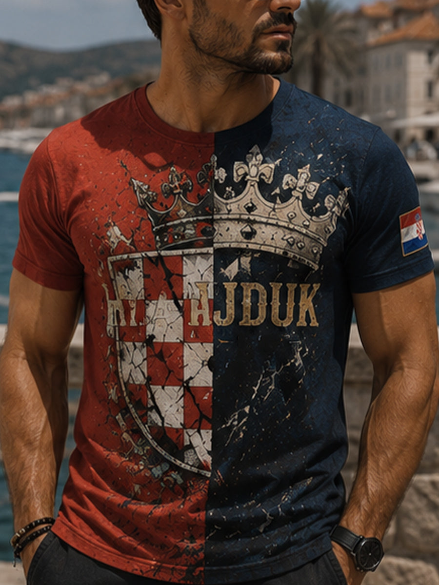 Muški umjetnički majicu s motivima domoljubnog duha Hajduka
