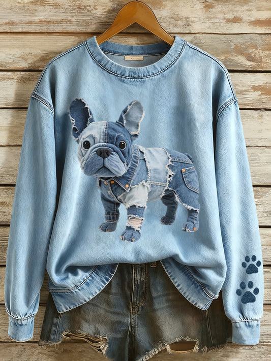 Ženski patchwork umjetnost francuskog Bulldog uzorak majket