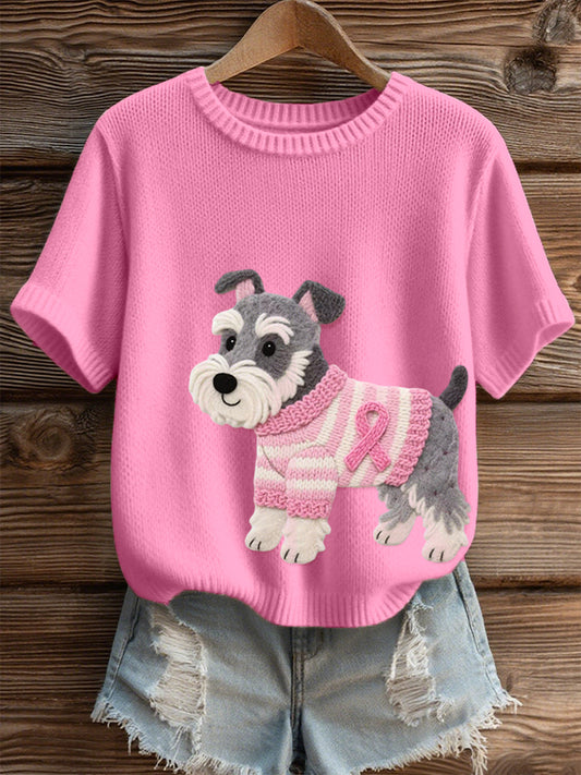 Ženski Felt umjetnost Schnauzer psa uzorak udobno pleteni vrh