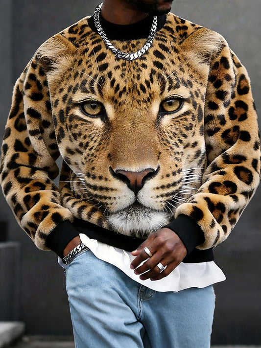 Muški leopard Ispis Flanel majke.