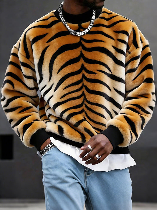 Muški tiger ispis flanela majke.