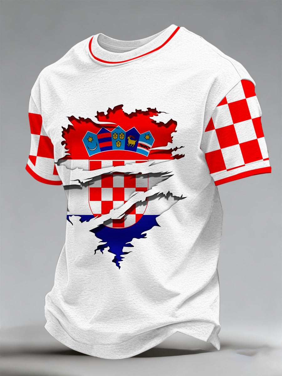 Muška majica s potiskom hrvatske zastave