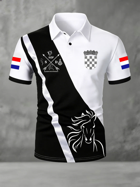Muška hrvatska umjetnost Print Polo