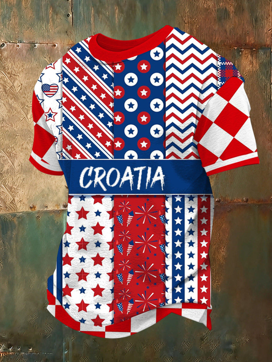 Muška majica s potiskom hrvatske zastave