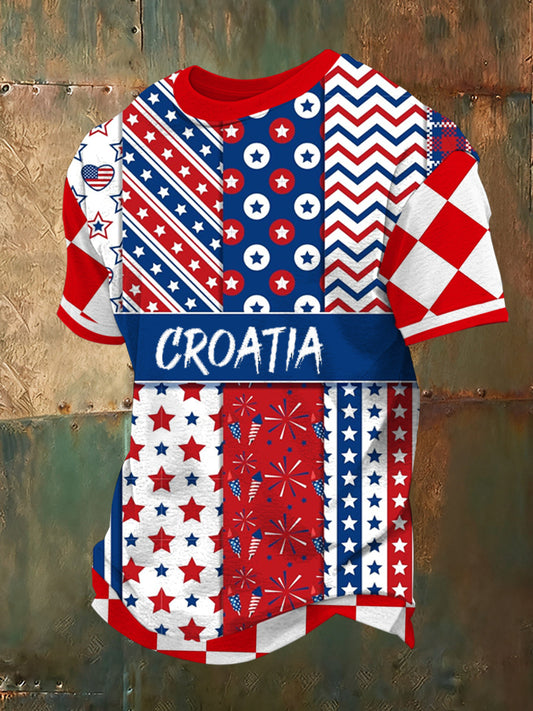 Muška majica s potiskom hrvatske zastave