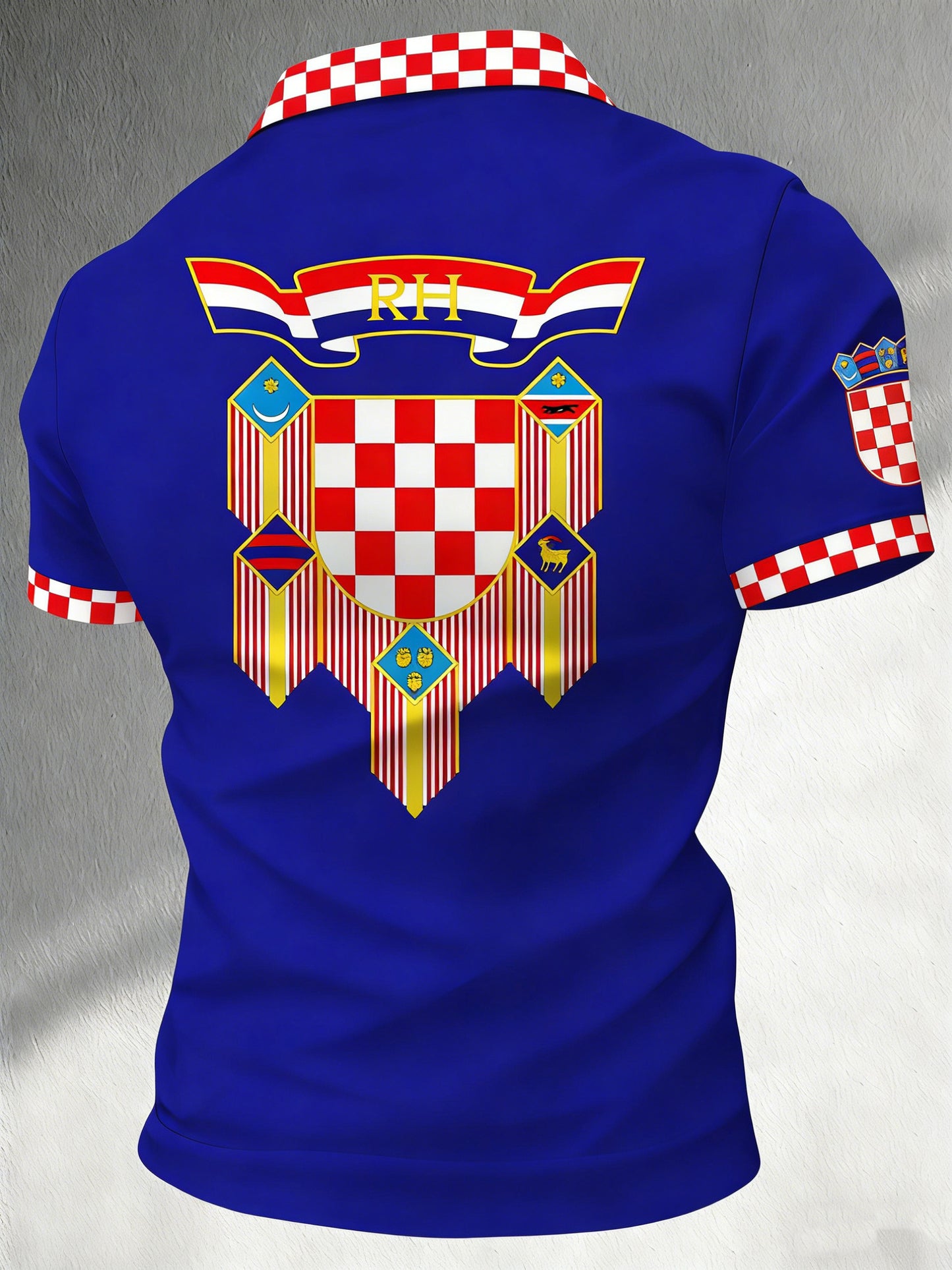 Muška hrvatska umjetnost Patchwork Ispis Polo