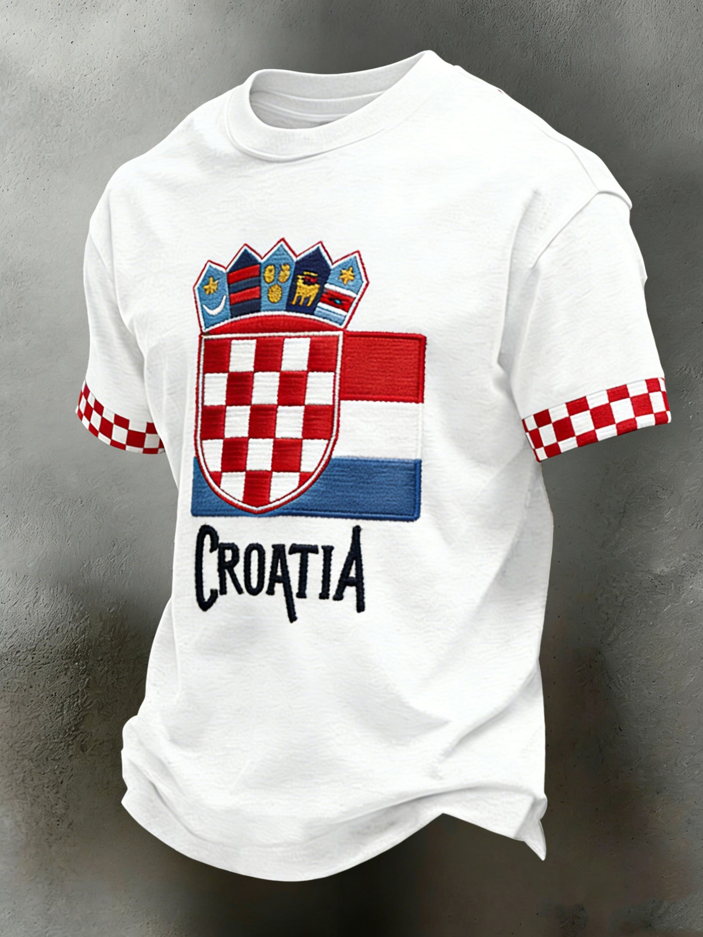Muška hrvatska umjetnost Patchwork Ispis T-shirt
