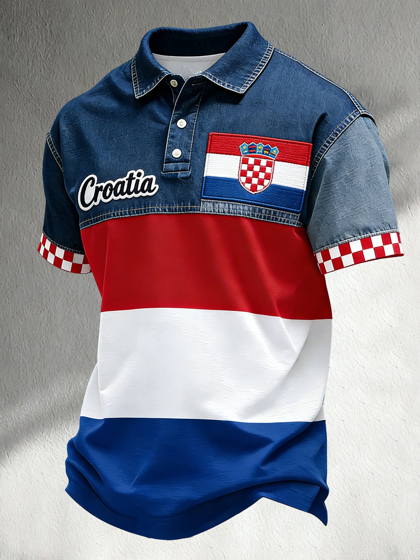Muškarci hrvatski umjetnost Patchwork Zastava Boja Ispis