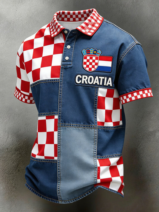 Polo majica za muškarce s hrvatskom zastavom
