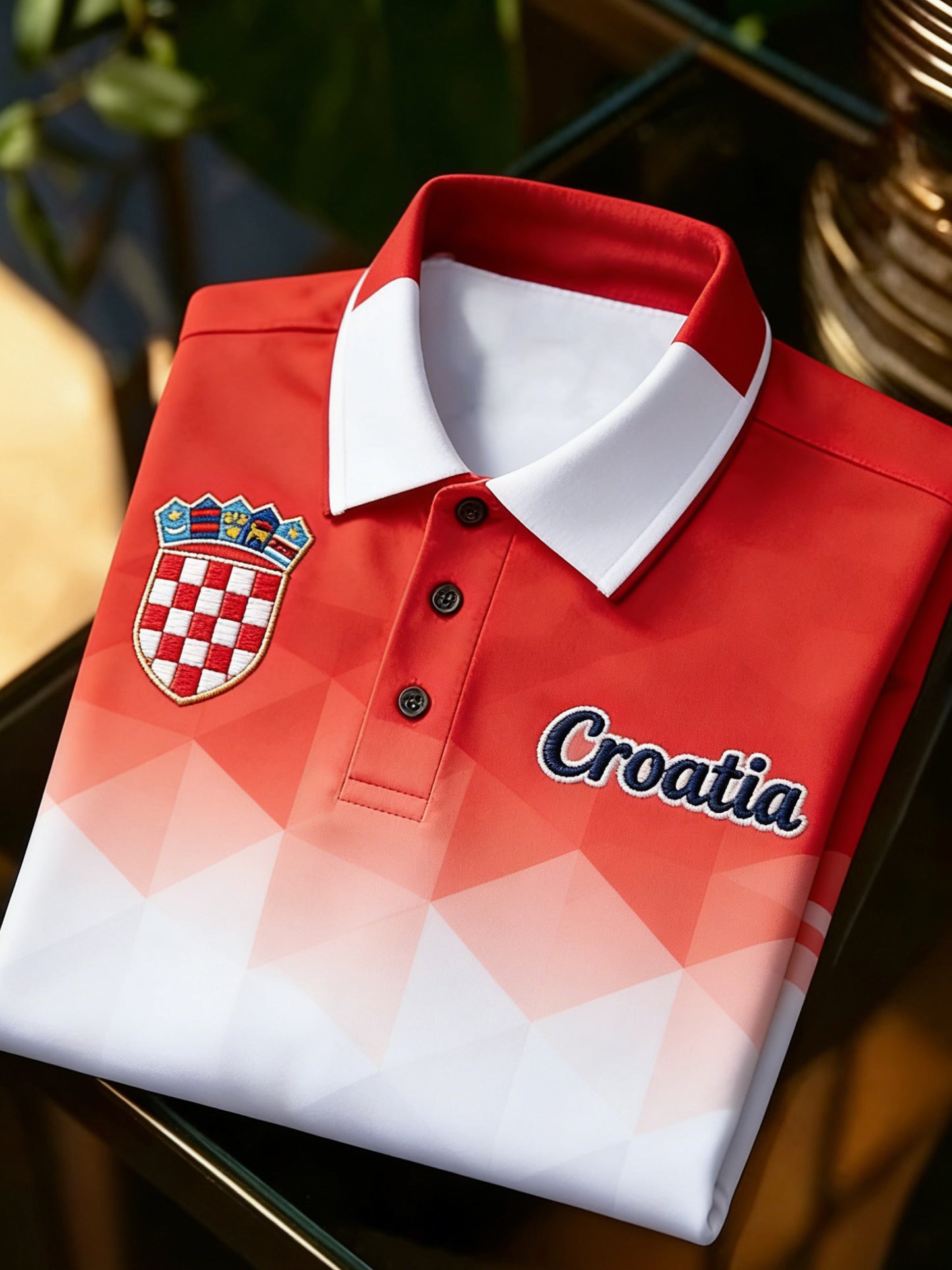 Muški umjetnički print polo majice u bojama hrvatske zastave