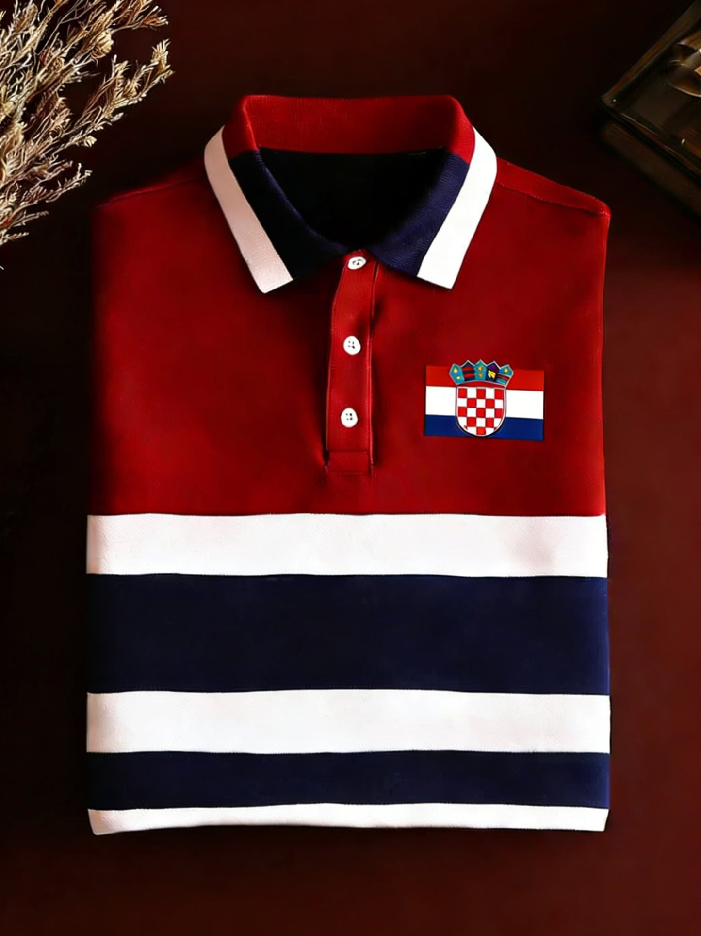 Muški umjetnički print polo majice u bojama hrvatske zastave