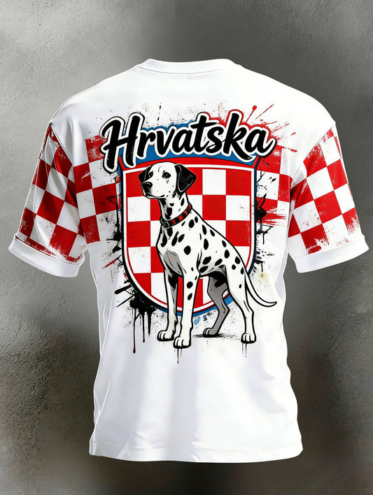 Muška majica s hrvatskom crveno-bijelom šahovnicom i panelima