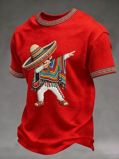 Muška cinco de Mayo vafl ispis obično majice.