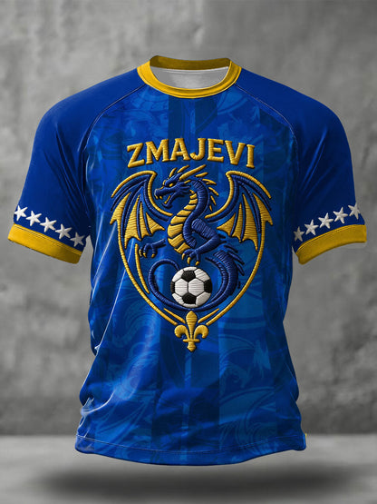 Muška majica s printom Bosno ZMAJEVI za ljubitelje nogometa