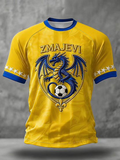 Muška majica s printom Bosno ZMAJEVI za ljubitelje nogometa