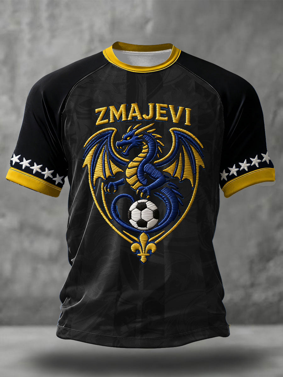 Muška majica s printom Bosno ZMAJEVI za ljubitelje nogometa