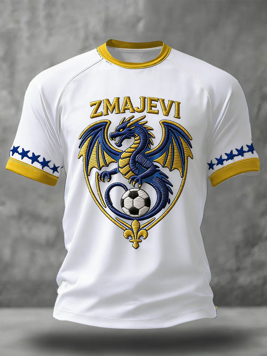 Muška majica s printom Bosno ZMAJEVI za ljubitelje nogometa