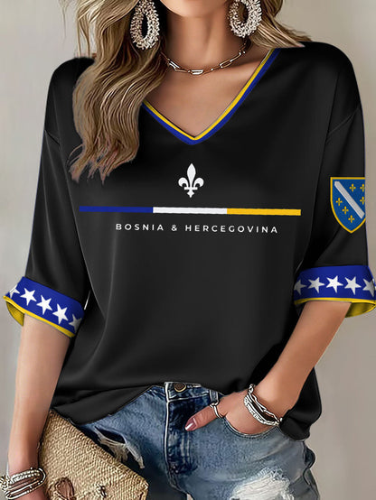 Ženska majica s printom Bosne ZMAJEVI za ljubitelje nogometa