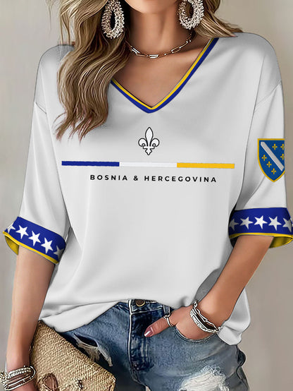 Ženska majica s printom Bosne ZMAJEVI za ljubitelje nogometa