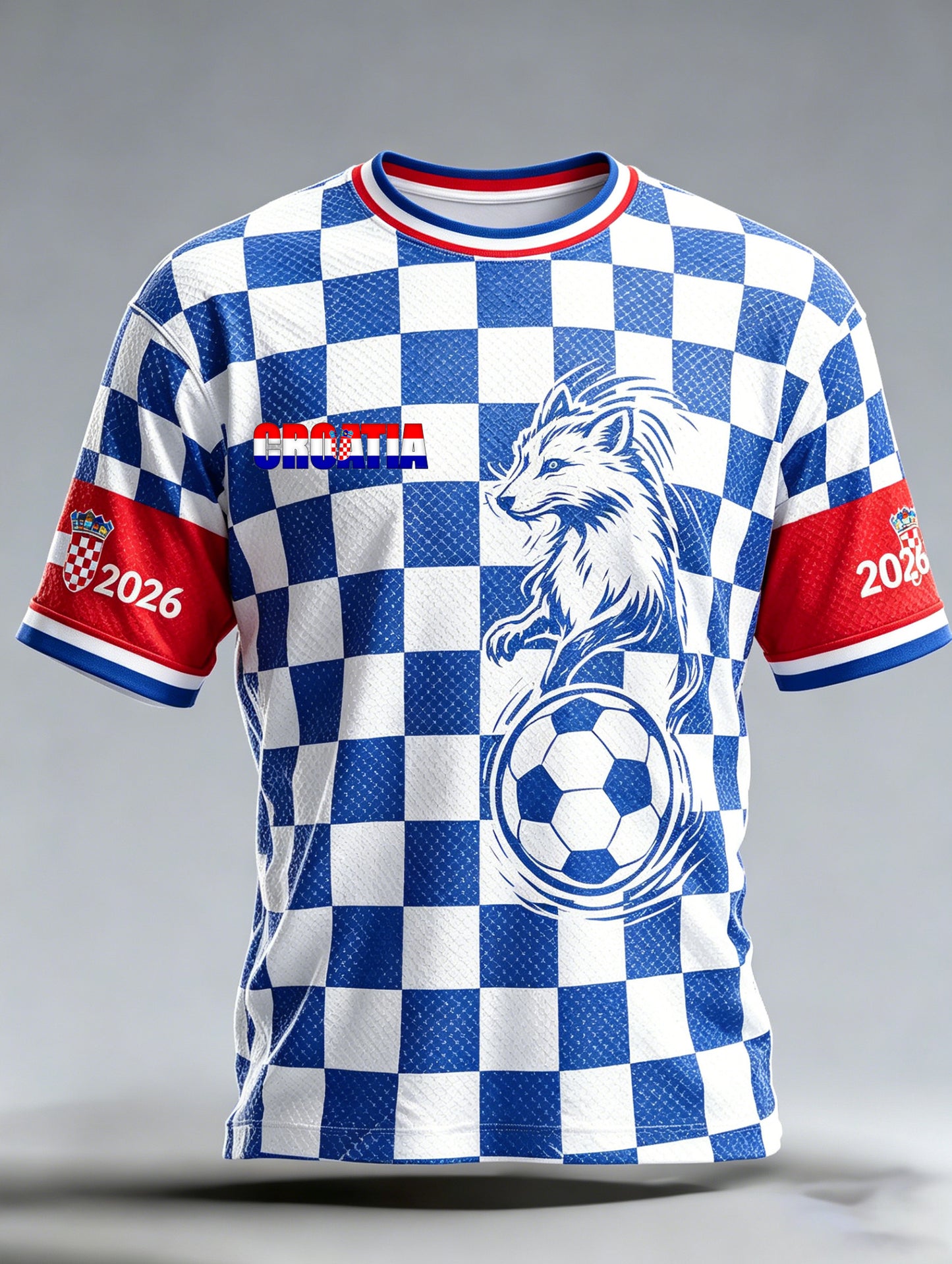 Muška majica s umjetničkom grafikom nogometne utakmice u Hrvatskoj