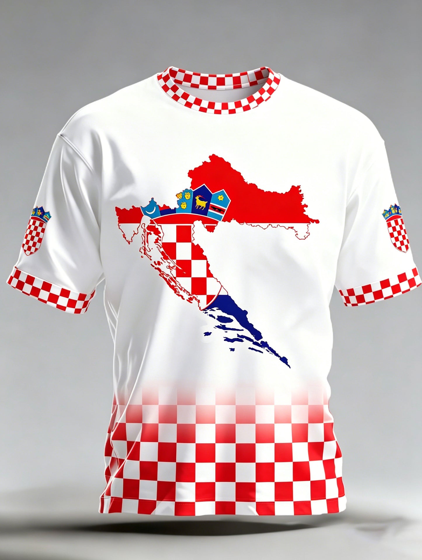 Muška majica s umjetničkom grafikom nogometne utakmice u Hrvatskoj