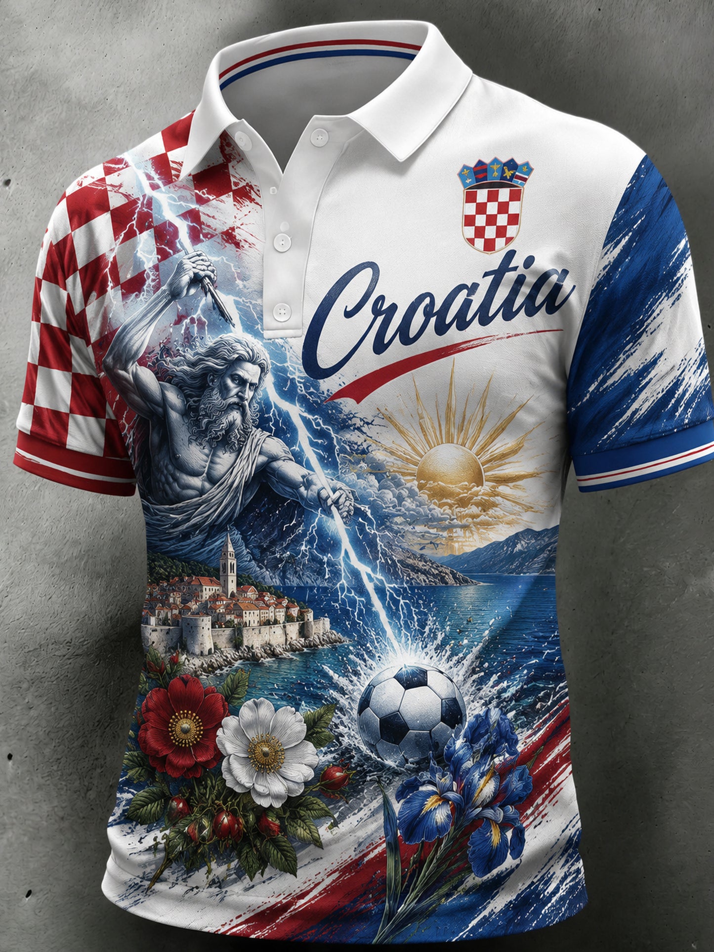 Muškarac Hrvatski nogometni Fan Polo s umjetničkim ispisom