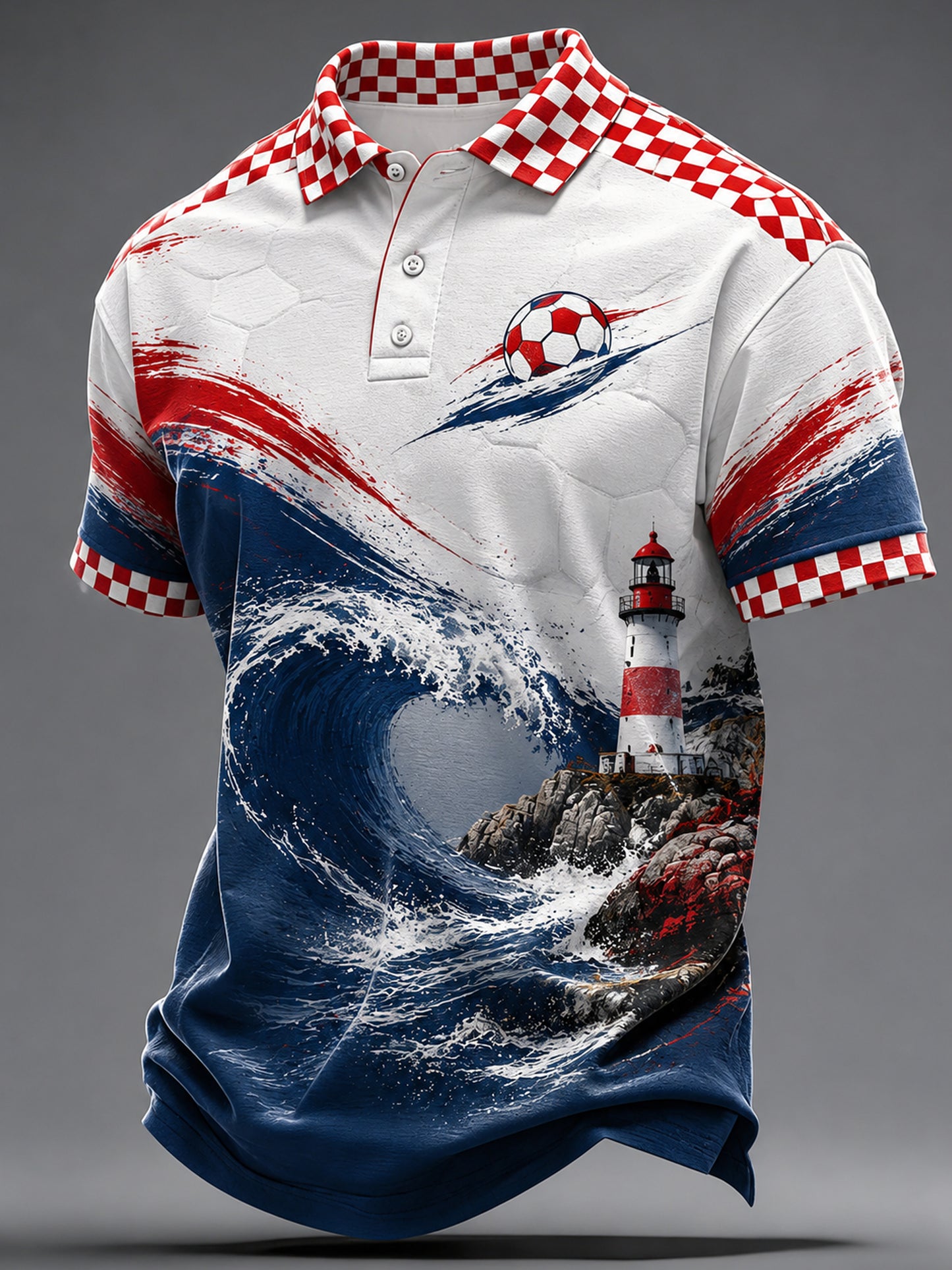 Umjetnički print polo majice za navijanje na nogometnoj utakmici muške hrvatske reprezentacije