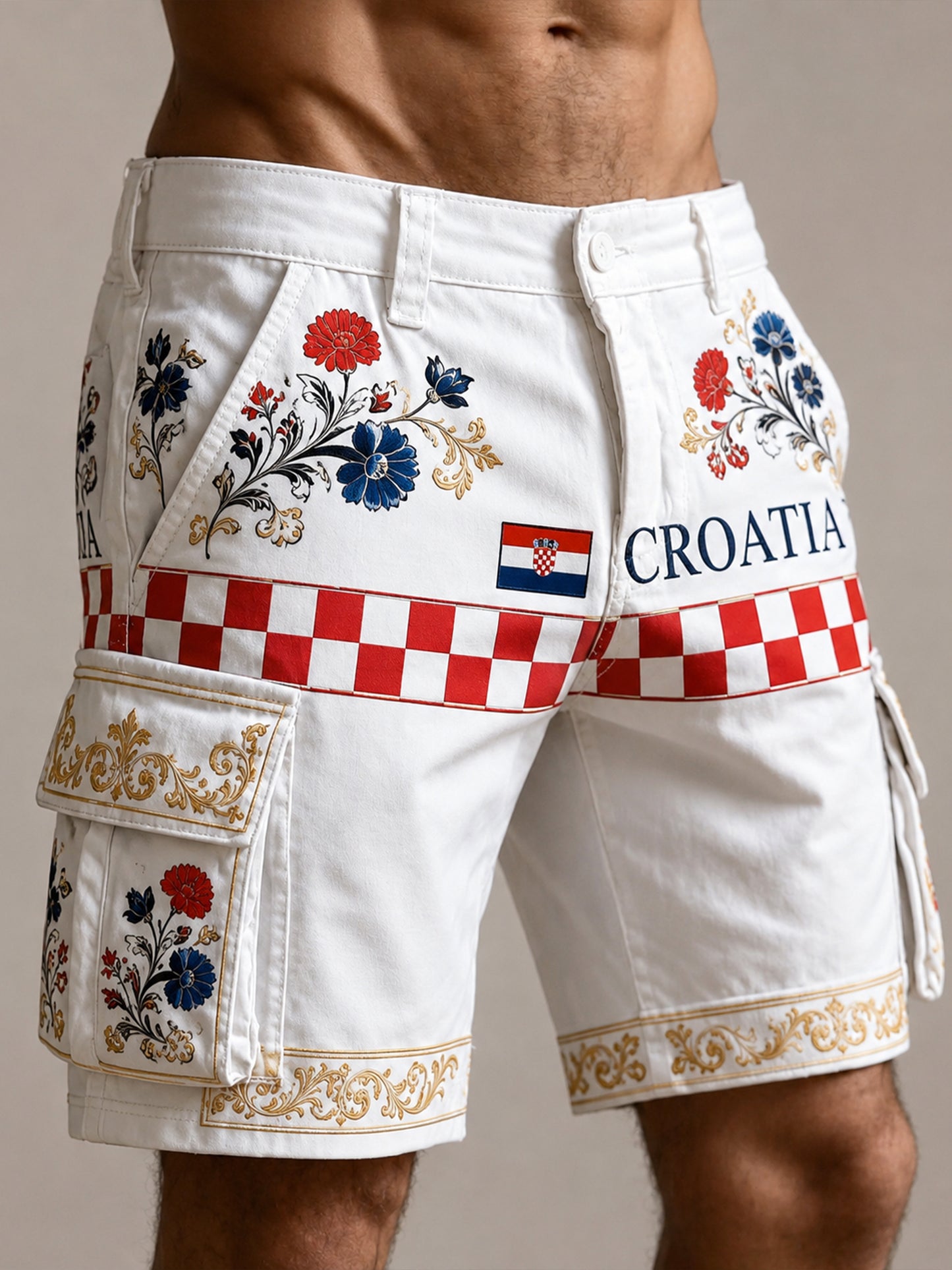 Muškarci hrvatski nogomet navijački umjetnički umjetnički tiskati hlače s hlačema