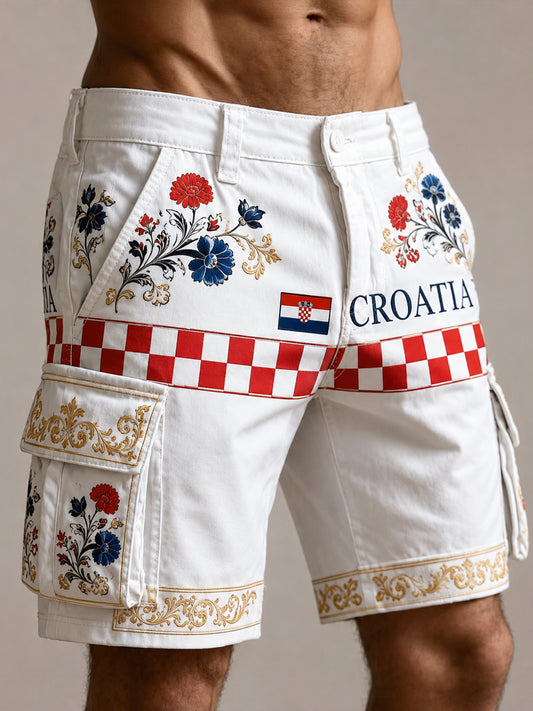 Muškarci hrvatski nogomet navijački umjetnički umjetnički tiskati hlače s hlačema