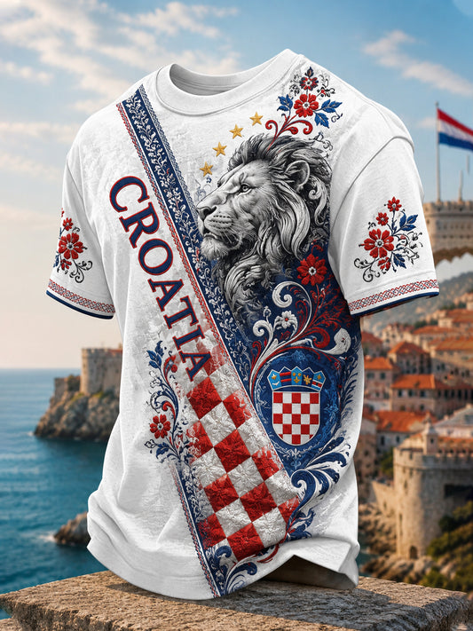 Muška majica s hrvatskim cvjetnim uzorkom